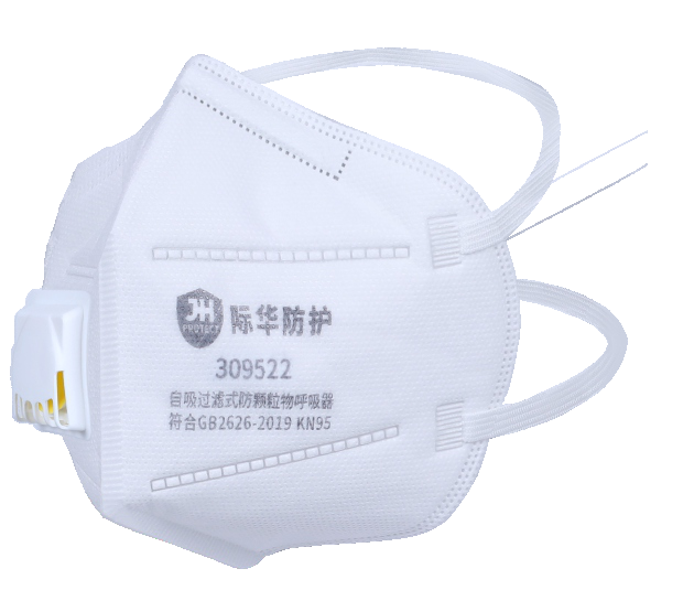 头戴式折叠带阀口罩