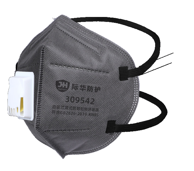 头戴式活性炭带阀折叠口罩